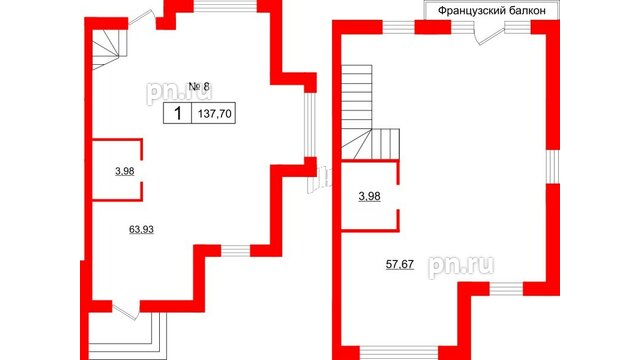 Квартира в ЖК Алгоритм.Стрельна, 1 комнатная, 139.1 м², 1 этаж