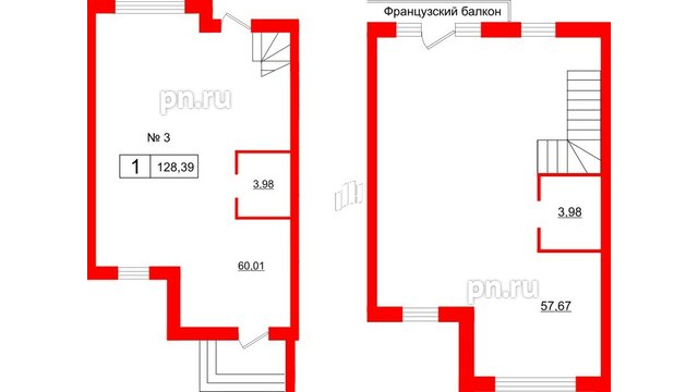 Квартира в ЖК Алгоритм.Стрельна, 1 комнатная, 130 м², 1 этаж