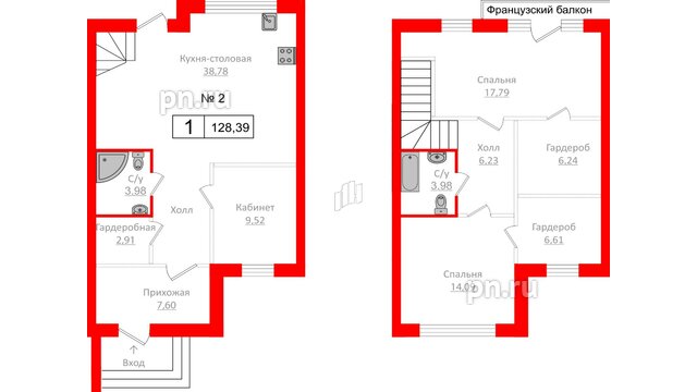 Квартира в ЖК Алгоритм.Стрельна, 1 комнатная, 128.39 м², 1 этаж