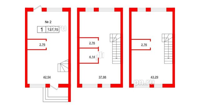 Квартира в ЖК Алгоритм.Стрельна, 1 комнатная, 137.6 м², 1 этаж