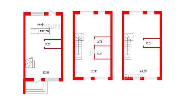 Квартира в ЖК Алгоритм.Стрельна, 1 комнатная, 137.8 м², 1 этаж