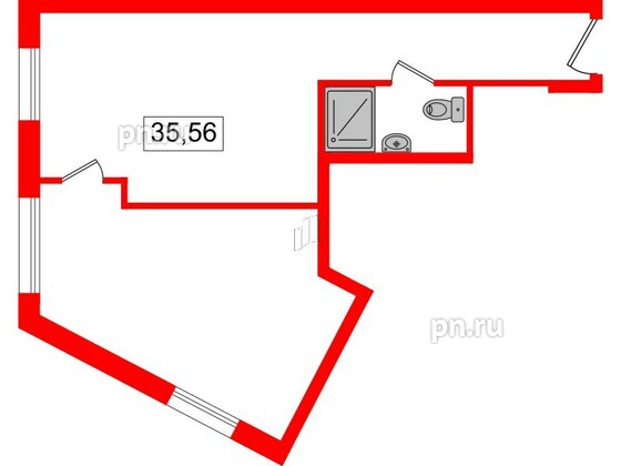 Апартаменты в ЖК Вертикаль на Московской (корп.1), студия, 35.4 м², 17 этаж