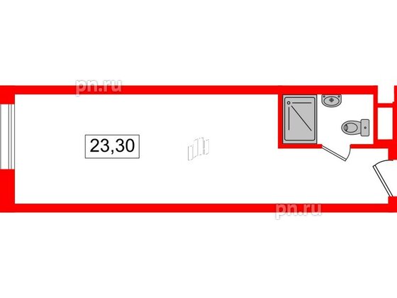 Апартаменты в ЖК Вертикаль на Московской (корп.1), студия, 22.8 м², 5 этаж