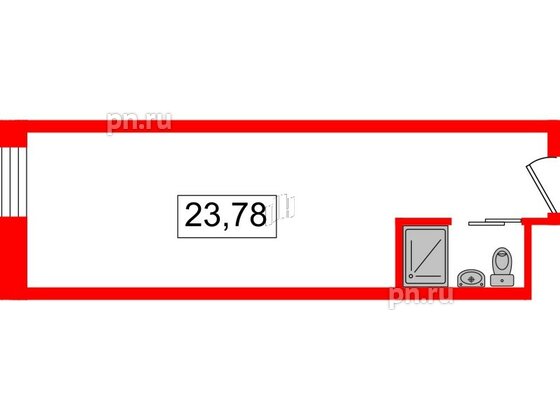 Апартаменты в ЖК Вертикаль на Московской (корп.1), студия, 23 м², 16 этаж