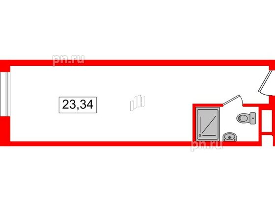 Апартаменты в ЖК Вертикаль на Московской (корп.1), студия, 23.2 м², 17 этаж