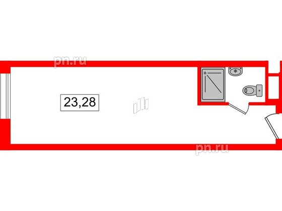 Апартаменты в ЖК Вертикаль на Московской (корп.1), студия, 23 м², 16 этаж