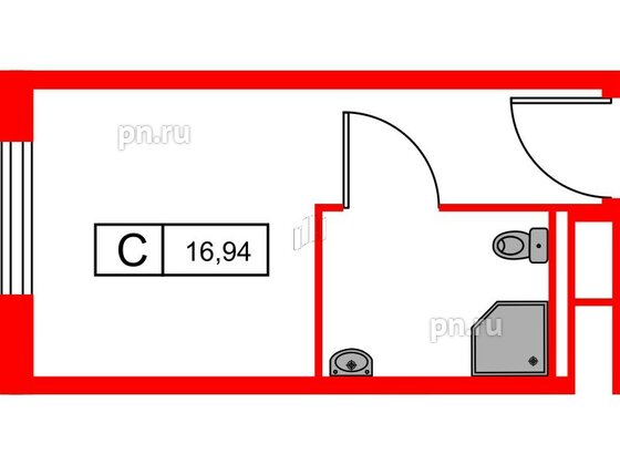 Апартаменты в ЖК Вертикаль на Московской (корп.2), студия, 16.94 м², 10 этаж