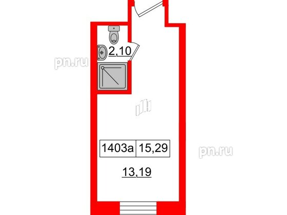 Апартаменты в ЖК Вертикаль на Лесной, студия, 16.5 м², 14 этаж