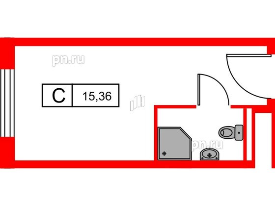 Апартаменты в ЖК Вертикаль на Московской (корп.2), студия, 15.36 м², 8 этаж