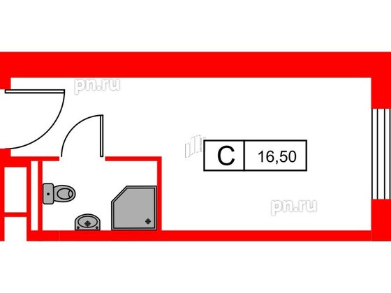 Апартаменты в ЖК Вертикаль на Московской (корп.2), студия, 16.5 м², 26 этаж