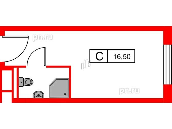 Апартаменты в ЖК Вертикаль на Московской (корп.2), студия, 16.5 м², 8 этаж