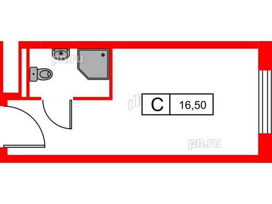 Апартаменты в ЖК Вертикаль на Московской (корп.2), студия, 16.5 м², 8 этаж