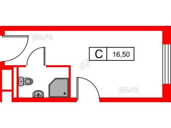 Апартаменты в ЖК Вертикаль на Московской (корп.2), студия, 32.9 м², 4 этаж