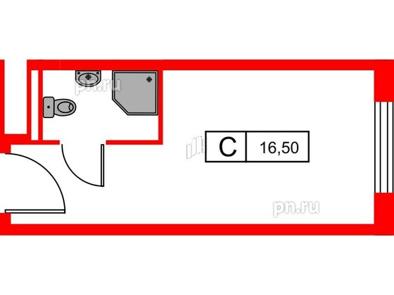 Апартаменты в ЖК Вертикаль на Московской (корп.2), студия, 16.5 м², 8 этаж