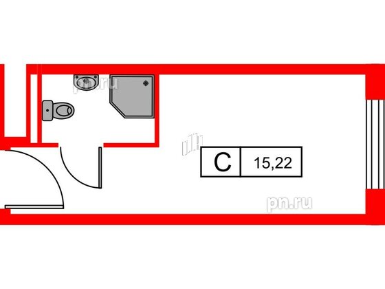 Апартаменты в ЖК Вертикаль на Московской (корп.2), студия, 15.22 м², 23 этаж