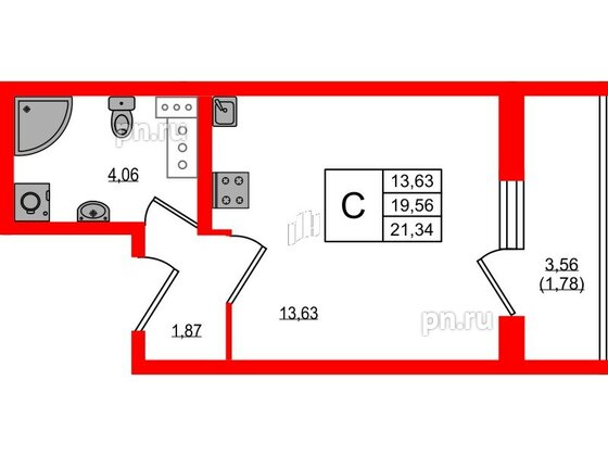 Квартира в ЖК Master Place, студия, 21.34 м², 5 этаж