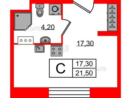 Апартаменты в ЖК VIDI, студия, 21.04 м², 10 этаж