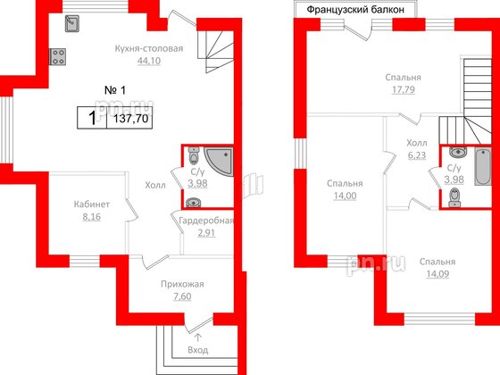 Квартира в ЖК Алгоритм.Стрельна, 1 комнатная, 137.7 м², 1 этаж