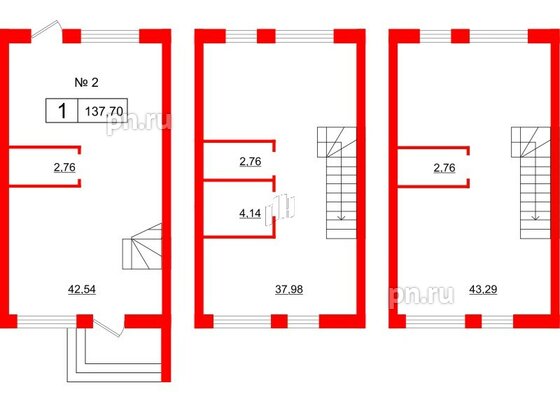 Квартира в ЖК Алгоритм.Стрельна, 1 комнатная, 138 м², 1 этаж