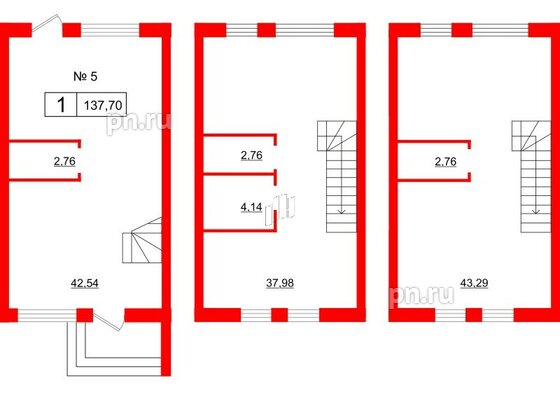 Квартира в ЖК Алгоритм.Стрельна, 1 комнатная, 137.9 м², 1 этаж