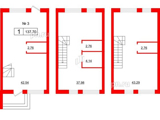 Квартира в ЖК Алгоритм.Стрельна, 1 комнатная, 137.7 м², 1 этаж