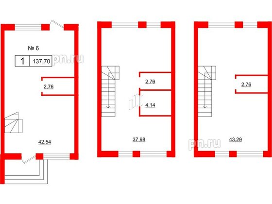 Квартира в ЖК Алгоритм.Стрельна, 1 комнатная, 137.5 м², 1 этаж