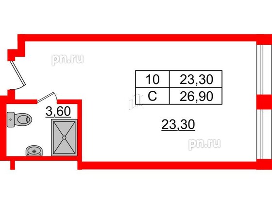 Апартаменты в ЖК Апарт-отель Well , студия, 27.33 м², 9 этаж