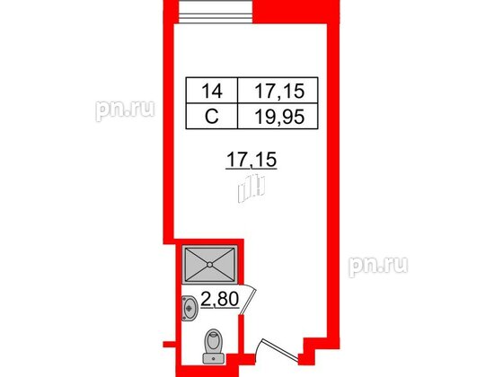 Апартаменты в ЖК Апарт-отель Well , студия, 20.16 м², 9 этаж