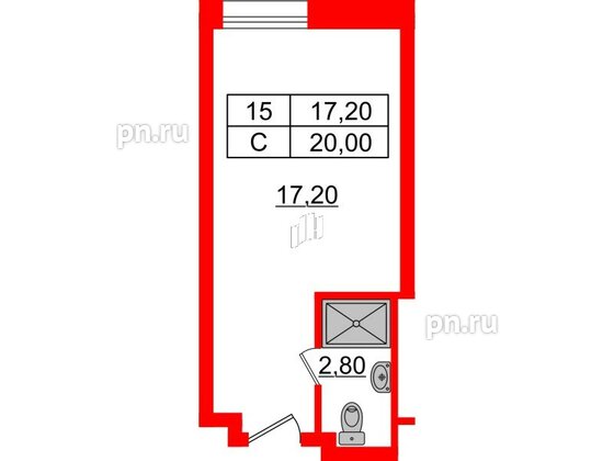 Апартаменты в ЖК Апарт-отель Well , студия, 20.12 м², 9 этаж