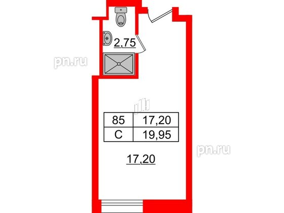 Апартаменты в ЖК Апарт-отель Well , студия, 20.12 м², 9 этаж