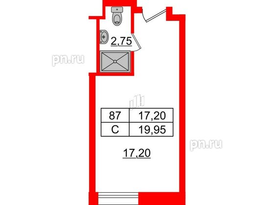 Апартаменты в ЖК Апарт-отель Well , студия, 20.12 м², 9 этаж