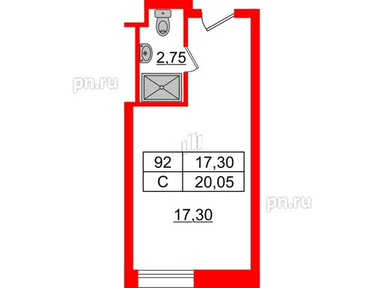 Апартаменты в ЖК Апарт-отель Well , студия, 20.16 м², 9 этаж