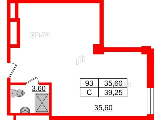 Апартаменты в ЖК Апарт-отель Well , студия, 39.21 м², 7 этаж