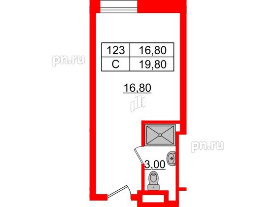 Апартаменты в ЖК Апарт-отель Well , студия, 20.23 м², 9 этаж