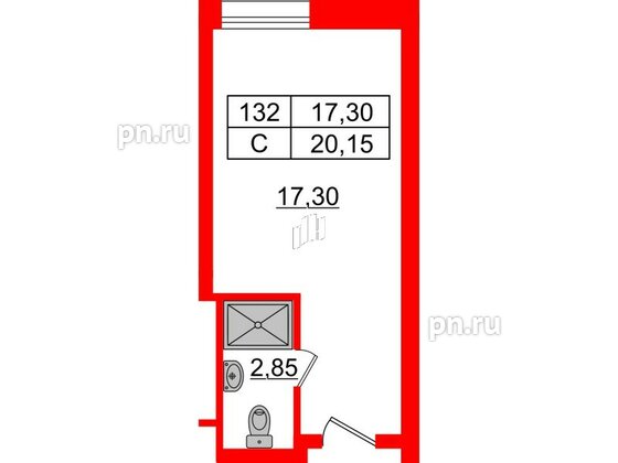 Апартаменты в ЖК Апарт-отель Well , студия, 20.17 м², 9 этаж