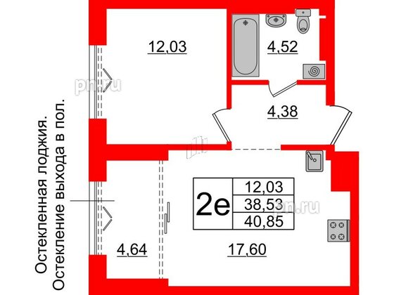 Квартира в ЖК «Империал Клаб», 1 комнатная, 38.53 м², 5 этаж