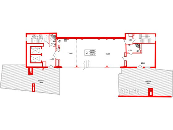 Апартаменты в ЖК Северная корона, 2 комнатные, 307.3 м², 7 этаж