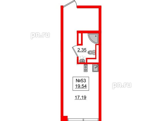 Апартаменты в ЖК «Зум Черная речка», студия, 15.01 м², 2 этаж