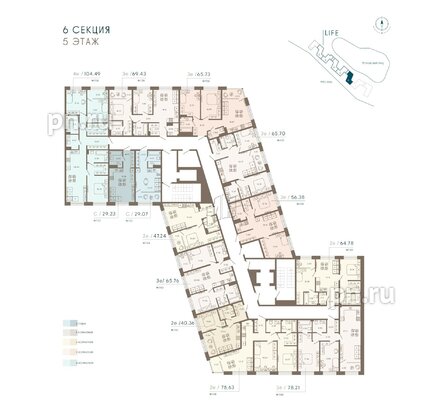 Апартаменты в ЖК 17/33 Петровский Остров, 1 комнатные, 48.27 м², 5 этаж