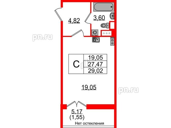 Квартира в ЖК Sertolovo Park, студия, 29.02 м², 4 этаж