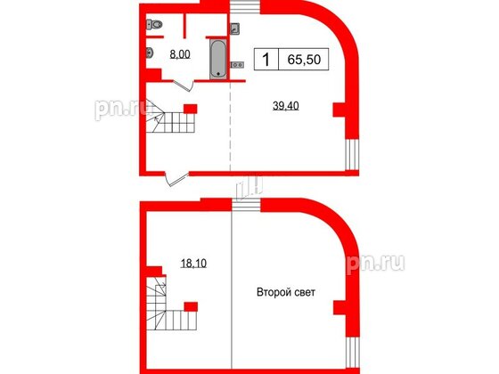 Апартаменты в ЖК Serebro Avenue Apart, 1 комнатные, 65.5 м², 4 этаж