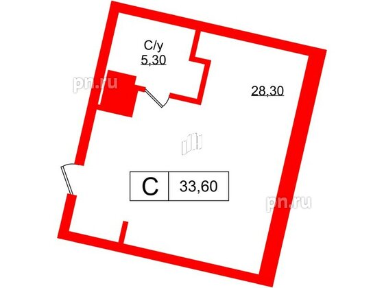 Апартаменты в ЖК Апартаменты Princesse Royal, студия, 33.6 м², 6 этаж