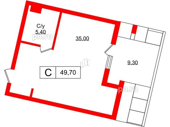 Апартаменты в ЖК Апартаменты Princesse Royal, студия, 49.7 м², 5 этаж