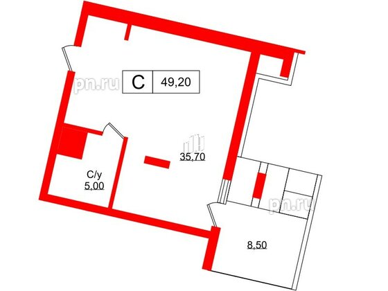 Апартаменты в ЖК Апартаменты Princesse Royal, студия, 49.2 м², 5 этаж