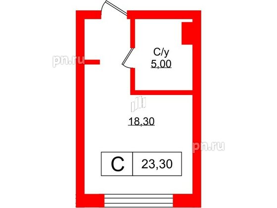 Апартаменты в ЖК Апартаменты Princesse Royal, студия, 23.3 м², 7 этаж