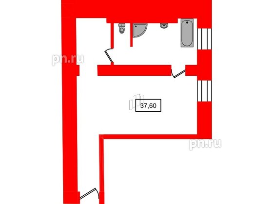 Апартаменты в ЖК Hovard Club, студия, 37.6 м², 2 этаж