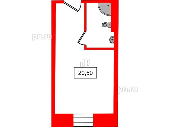 Апартаменты в ЖК Hovard Club, студия, 20.5 м², 2 этаж