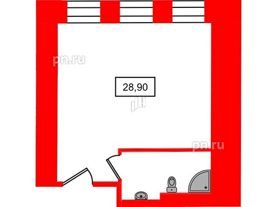 Апартаменты в ЖК Hovard Club, студия, 28.9 м², 2 этаж