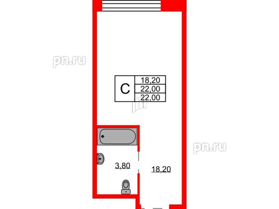 Апартаменты в ЖК AVENIR Industrial, студия, 22 м², 7 этаж