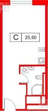 Апартаменты в ЖК «Апартаменты СААН», студия, 25.6 м², 21 этаж